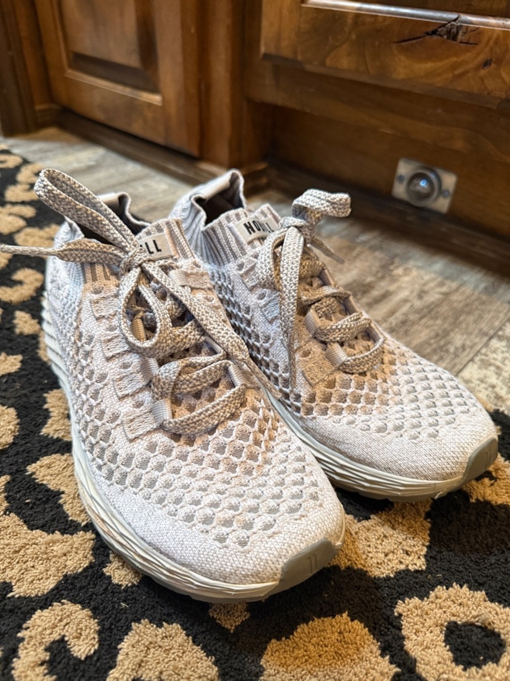 NOBULL Light Grey Knit Lace-Up Trainers